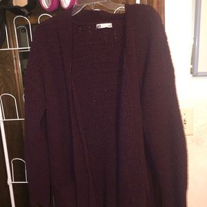 Purple cardigan